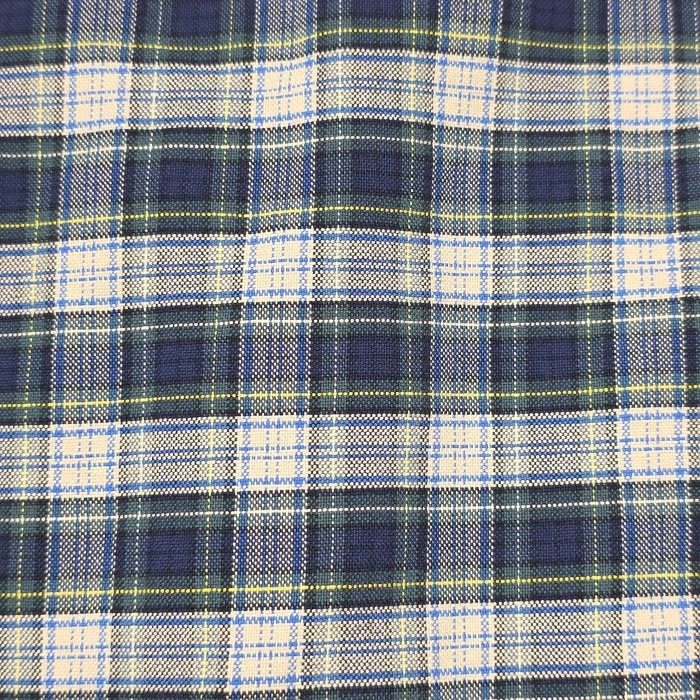 Ralph Lauren Button Down Shirt Mens Medium Blue Plaid Custom‎ Fit Long Sleeve